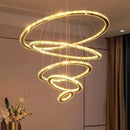 GobekUsa Crystal Stair Chandelier: Modern Indoor LED Ceiling Hanging Light