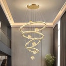 GobekUsa Crystal LED Chandelier: Modern Living Room Pendant Lights, Glass Globe Hanging Lamp