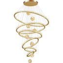 GobekUsa Crystal LED Chandelier: Modern Living Room Pendant Lights, Glass Globe Hanging Lamp