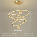 GobekUsa Crystal LED Chandelier: Modern Living Room Pendant Lights, Glass Globe Hanging Lamp