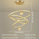 GobekUsa Crystal LED Chandelier: Modern Living Room Pendant Lights, Glass Globe Hanging Lamp