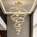 GobekUsa Crystal LED Chandelier: Modern Living Room Pendant Lights, Glass Globe Hanging Lamp