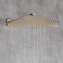 GobekUsa Golden Bathroom Shower Set with Square Rainfall Head and Concealed Mixer Taps