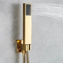 GobekUsa Golden Bathroom Shower Set with Square Rainfall Head and Concealed Mixer Taps