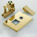 GobekUsa Golden Bathroom Shower Set with Square Rainfall Head and Concealed Mixer Taps