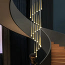 GobekUsa Golden Tapered LED Chandelier for Modern Living Room, Kitchen, Hall - Indoor Lighting