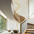 GobekUsa Golden Tapered LED Chandelier for Modern Living Room, Kitchen, Hall - Indoor Lighting