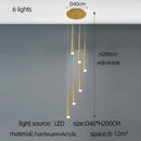 GobekUsa Golden Tapered LED Chandelier for Modern Living Room, Kitchen, Hall - Indoor Lighting