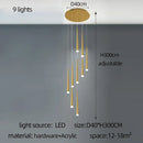 GobekUsa Golden Tapered LED Chandelier for Modern Living Room, Kitchen, Hall - Indoor Lighting