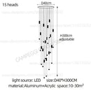 GobekUsa Golden Tube Chandelier: Modern Designer LED Staircase Light for Nordic Loft Apartment