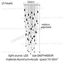GobekUsa Golden Tube Chandelier: Modern Designer LED Staircase Light for Nordic Loft Apartment