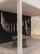 GobekUsa Golden Tube Chandelier: Modern Designer LED Staircase Light for Nordic Loft Apartment