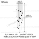 GobekUsa Golden Tube Chandelier: Modern Designer LED Staircase Light for Nordic Loft Apartment