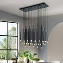 GobekUsa Golden Tube LED Chandelier for Modern Duplex Villa Living Room Staircase