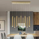 GobekUsa Golden Tube LED Chandelier for Modern Duplex Villa Living Room Staircase
