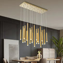 GobekUsa Golden Tube LED Chandelier for Modern Duplex Villa Living Room Staircase
