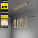 GobekUsa Golden Tube LED Chandelier for Modern Duplex Villa Living Room Staircase