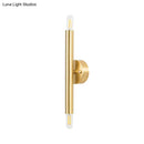 GobekUsa Contemporary Tubular Wall Sconce - 2-Light Metallic Golden Wall Lamp for Bedroom