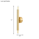 GobekUsa Contemporary Tubular Wall Sconce - 2-Light Metallic Golden Wall Lamp for Bedroom