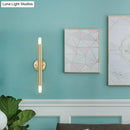 GobekUsa Contemporary Tubular Wall Sconce - 2-Light Metallic Golden Wall Lamp for Bedroom
