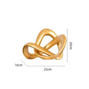 GobekUsa Golden Twisted Dough Rope Knot Ornaments Geometric Line Home Decoration