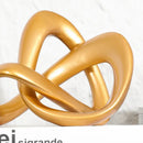 GobekUsa Golden Twisted Dough Rope Knot Ornaments Geometric Line Home Decoration