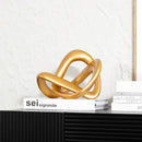 GobekUsa Golden Twisted Dough Rope Knot Ornaments Geometric Line Home Decoration