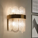 GobekUsa Modern Golden Wall Lamp with 4 Heads, Oval Clear Hammered Glass – Bedroom Wall Lighting Sconce