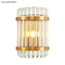 GobekUsa Modern Golden Wall Sconce with Crystal Shade, Bedside Wall Mount Light (12"/21.5" W)