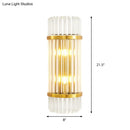 GobekUsa Modern Golden Wall Sconce with Crystal Shade, Bedside Wall Mount Light (12"/21.5" W)
