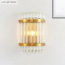 GobekUsa Modern Golden Wall Sconce with Crystal Shade, Bedside Wall Mount Light (12"/21.5" W)