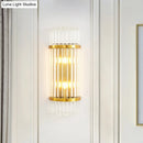 GobekUsa Modern Golden Wall Sconce with Crystal Shade, Bedside Wall Mount Light (12"/21.5" W)