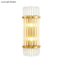 GobekUsa Modern Golden Wall Sconce with Crystal Shade, Bedside Wall Mount Light (12"/21.5" W)