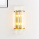 GobekUsa Modern Golden Wall Sconce with Crystal Shade, Bedside Wall Mount Light (12"/21.5" W)