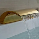 GobekUsa Golden Widespread Brass Bathtub Faucet with Handheld Shower