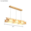 GobekUsa Nordic 3-Light Island Pendant with Square Wooden Frame, Perfect for Dining Table