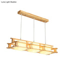 GobekUsa Nordic 3-Light Island Pendant with Square Wooden Frame, Perfect for Dining Table