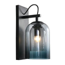 GobekUsa Modern Gradient Glass Sconce Lighting Fixture: 2 Shades, Black Wall Mount with 1 Bulb