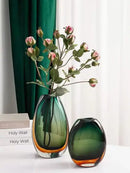 GobekUsa Gradient Glass Vase Hydroponics Desk Decoration Artificial Floral Arrangement Vase