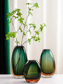GobekUsa Gradient Glass Vase Hydroponics Desk Decoration Artificial Floral Arrangement Vase