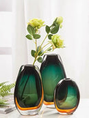 GobekUsa Gradient Glass Vase Hydroponics Desk Decoration Artificial Floral Arrangement Vase