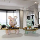 GobekUsa Graffiti Bear Figurine: Modern Animal Statue & Key Storage Shelf