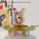 GobekUsa Graffiti Bear Figurine: Modern Animal Statue & Key Storage Shelf