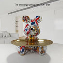 GobekUsa Graffiti Bear Figurine: Modern Animal Statue & Key Storage Shelf