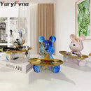 GobekUsa Graffiti Bear Figurine: Modern Animal Statue & Key Storage Shelf