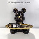 GobekUsa Graffiti Bear Figurine: Modern Animal Statue & Key Storage Shelf
