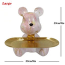GobekUsa Graffiti Bear Figurine: Modern Animal Statue & Key Storage Shelf