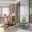 GobekUsa Graffiti Bear Figurine: Modern Animal Statue & Key Storage Shelf