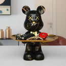 GobekUsa Graffiti Bear Figurine: Modern Home Decor Statue for Keys Storage Shelf