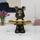 GobekUsa Graffiti Bear Figurine: Modern Home Decor Statue for Keys Storage Shelf